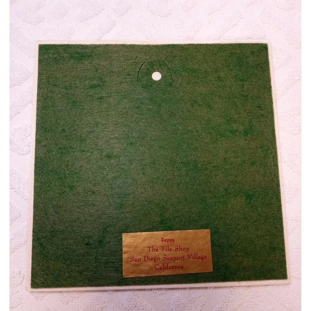 Scenic Cozy English Village Bridge Vtg Ceramic Trivet The Tile Shop San Diego 6